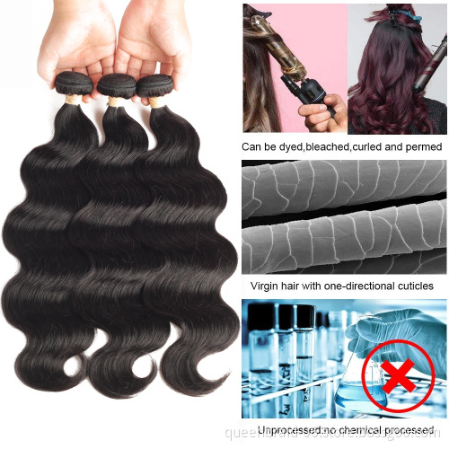 Professional Brazilian Body Wave Hair 100% Unprocessed Virgin Human Hair Bundles with Closure Natural Black Human Hair Extension